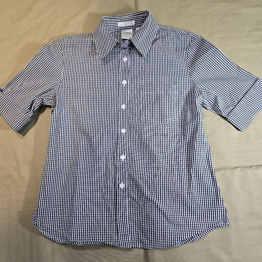 Emma James Women Black & White Checker Button Down Blouse Size 6